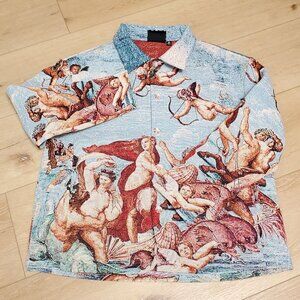 NWT Rebel Vengeance The Birth of Venus Woven Art Tapestry Shirt Jacket Sz Medium